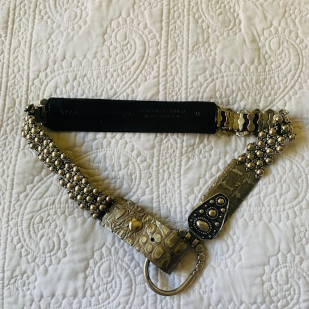 sandy duftler leather metal belt buckle